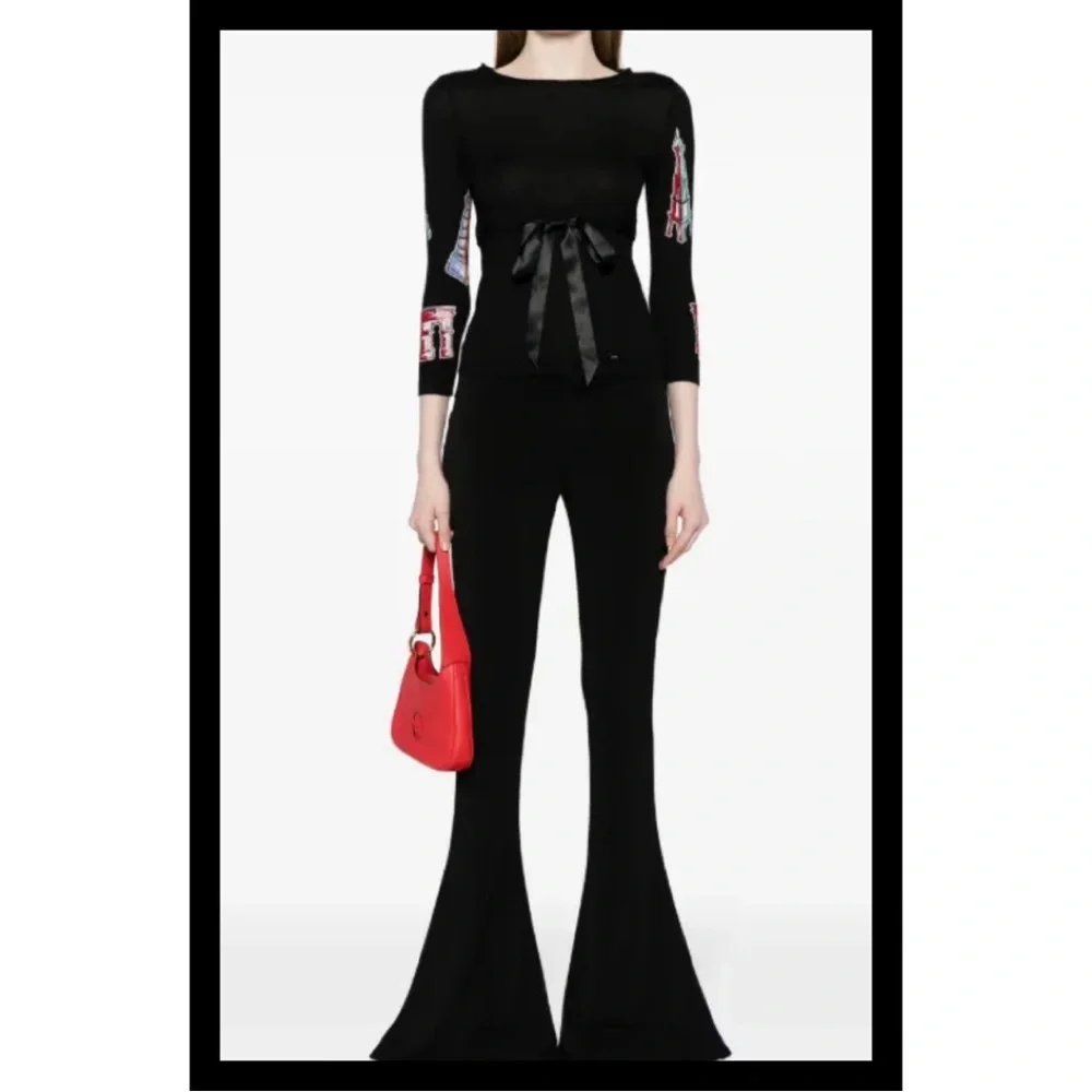 Authentic Chanel Vintage 2006 Cruise Black Cashmere Silk Novelty Ribbon Sweater